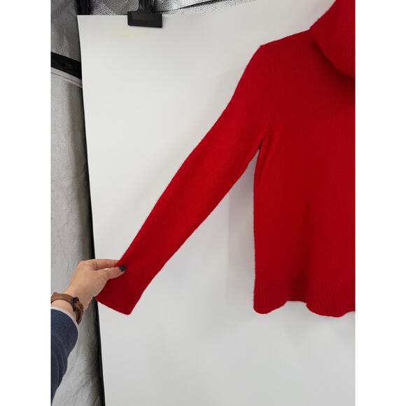 J.Crew Womens Size M Turtle Neck Sweater Wool Blend Red Long Sleeve Minimalist - Picture 4 of 9